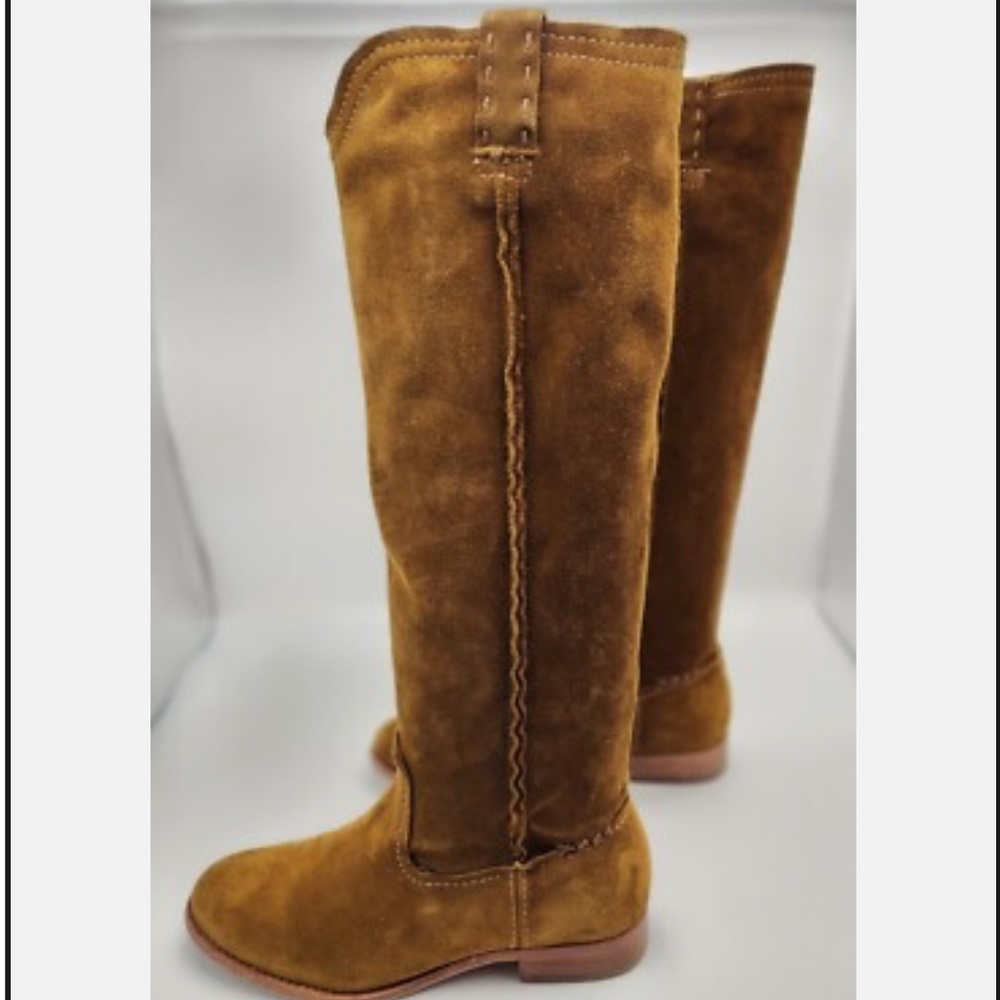 Frye Cara Tall Boots in Wheat Suede